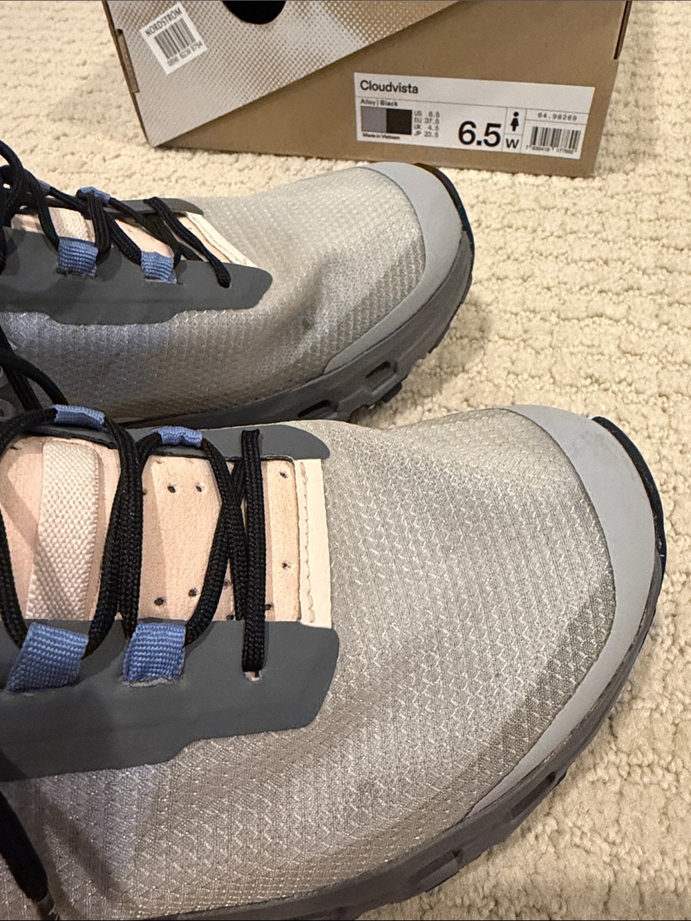 On Running Women's Cloudventure Trail Shoes in Gray and Peach - Picture 6 of 6